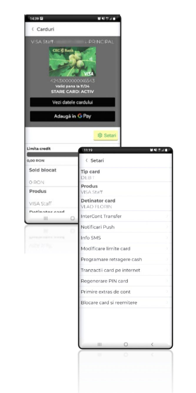 cec app mobile banking setari card